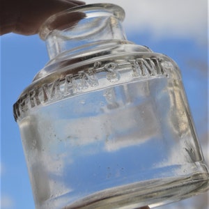 WATERMAN’S Ink Well, clear glass, 2 oz, early 1900s