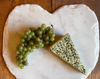 Heart Shaped Marble Charcuterie Board on Lazy Susan