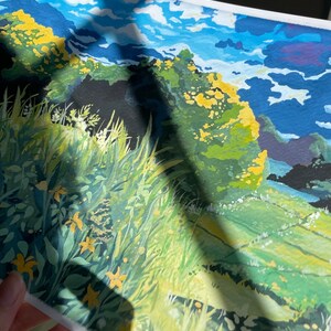 Ghibli Inspired Landscape Art Print: Anime Floral Wall Decor (8x10) image 3