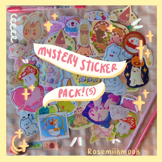 Cute Stickers Grab Bag, kawaii cute mystery Sticker Grab bag, Mystery  Sticker Pack, Random Sticker Pack, Frog, Bear, Cat, Cute sticker pack