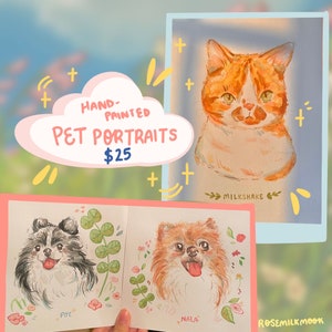 REAL PAINTING Pet Portrait , Personalized Pet Portrait, Custom Pet Portrait From Photo, Custom Dog Portrait, Pet lover gift, Pet portrait