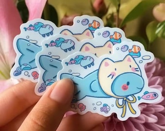 Cute fish Sticker, Funny Stickers, Silly Stickers, Shark Stickers, Funny Laptop Sticker, Kindle Stickers, Kawaii meme sticker