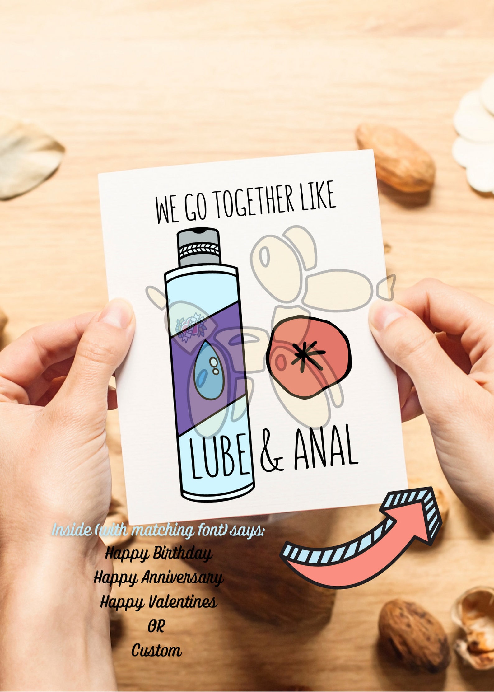 Lube And Anal Card Happy Birthday Anniversary We Go Together Etsy