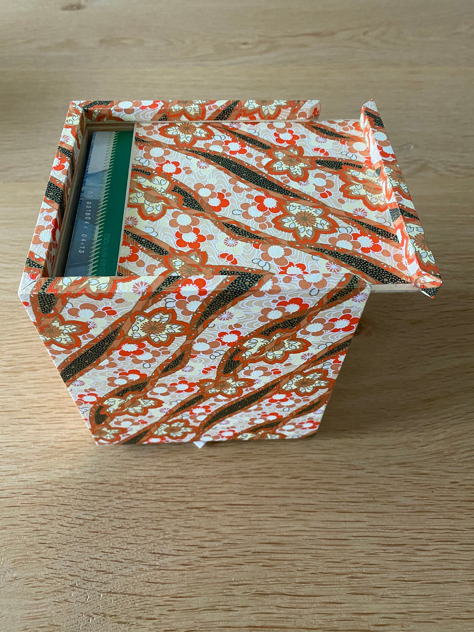 Tissue Box Holder Small Wood Beautifully Covered With Japanese Etsy