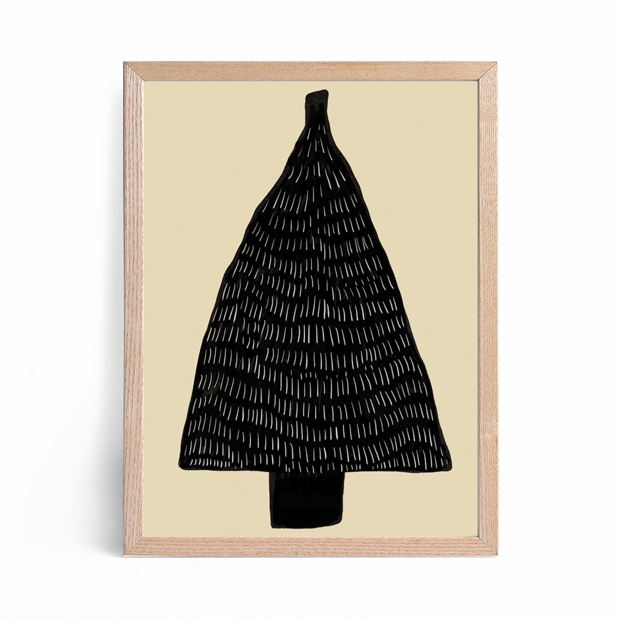 Abstract Christmas Tree Art Print Modern Pine Tree Etsy