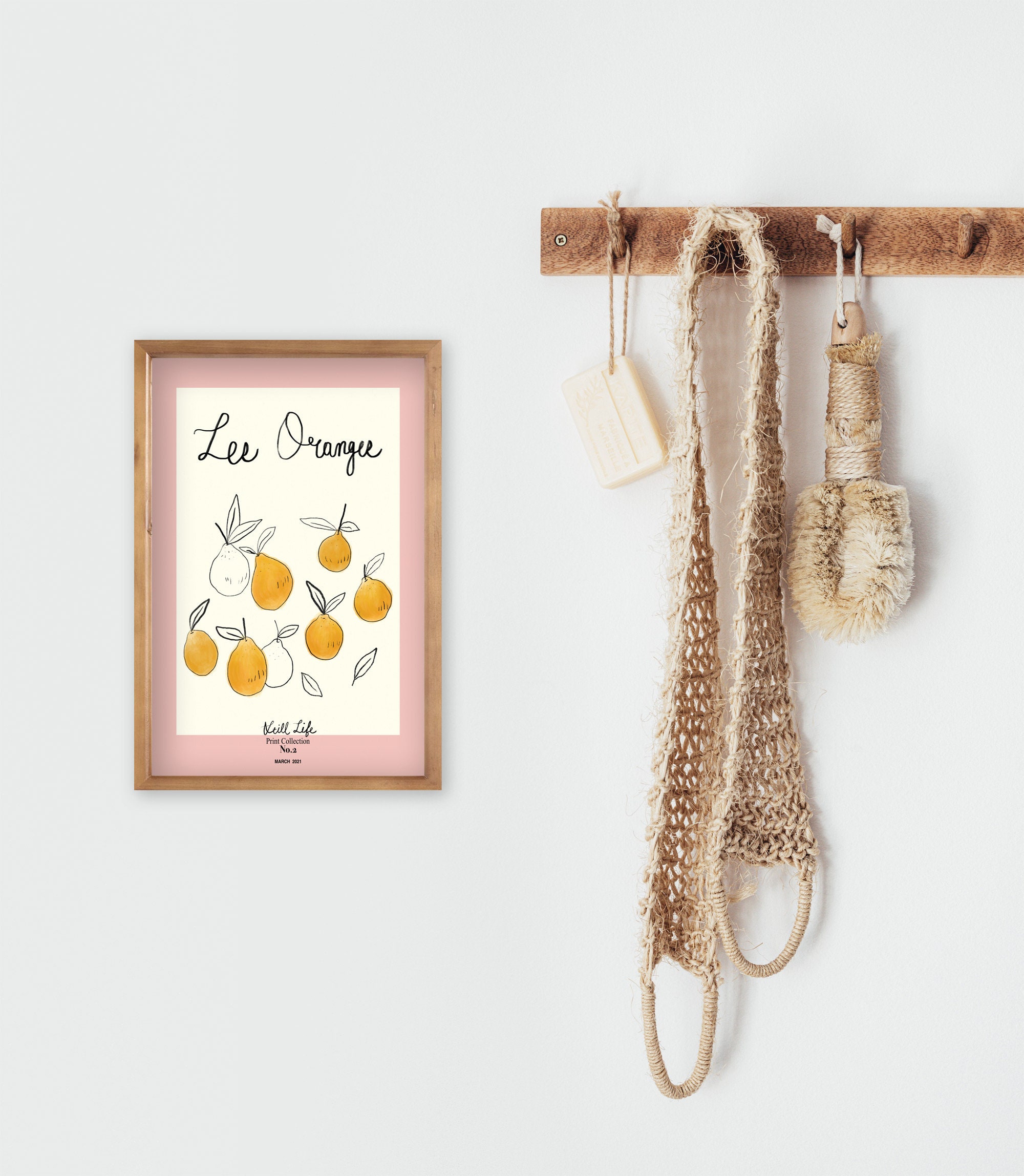 Midcentury Orange Art Print Cute Citrus Wall Art Modern Kitchen Art