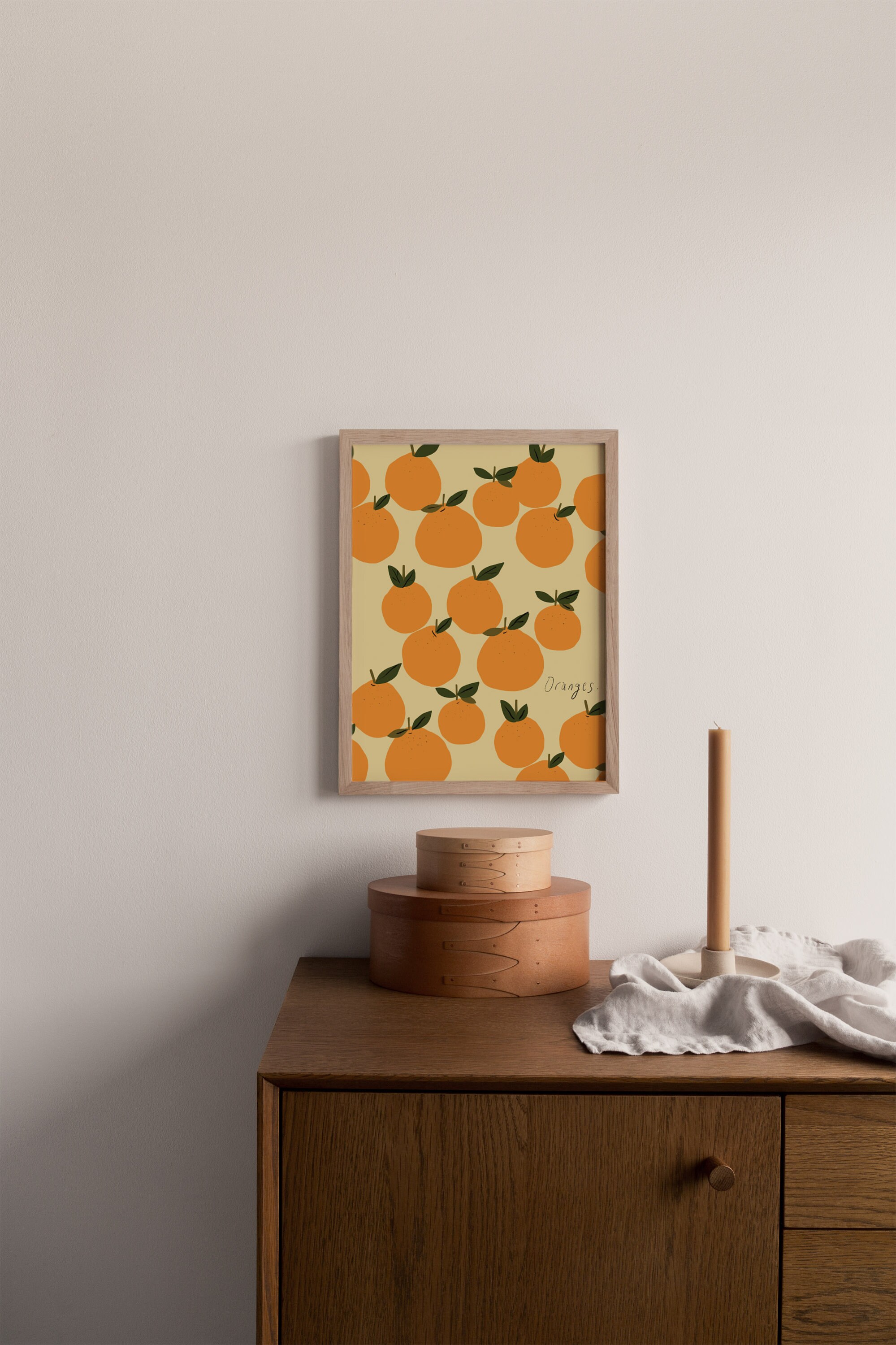 MidCentury Orange Art Print Cute Citrus wall Art Modern Etsy