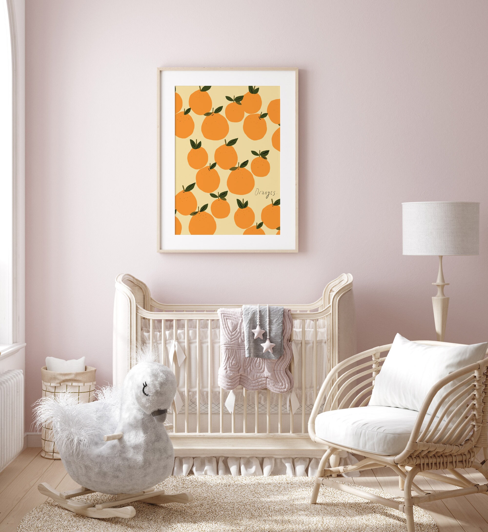 MidCentury Orange Art Print Cute Citrus wall Art Modern Etsy