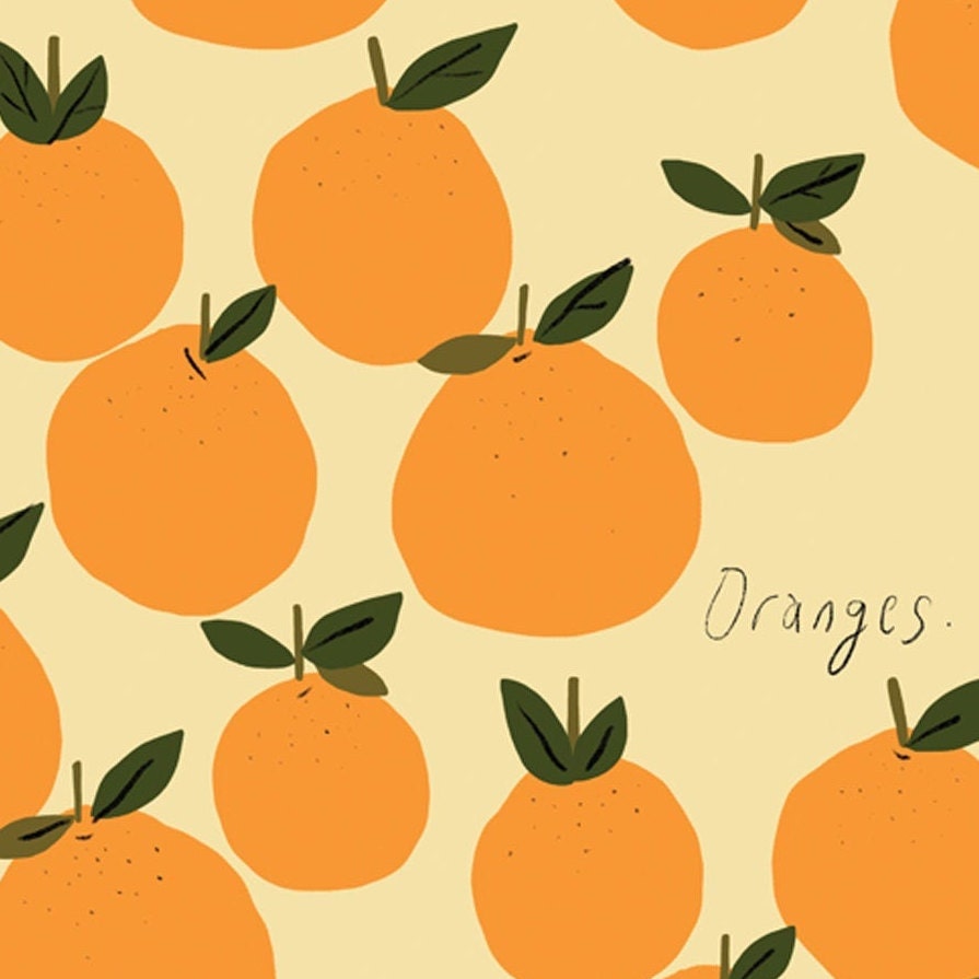 MidCentury Orange Art Print Cute Citrus wall Art Modern Etsy
