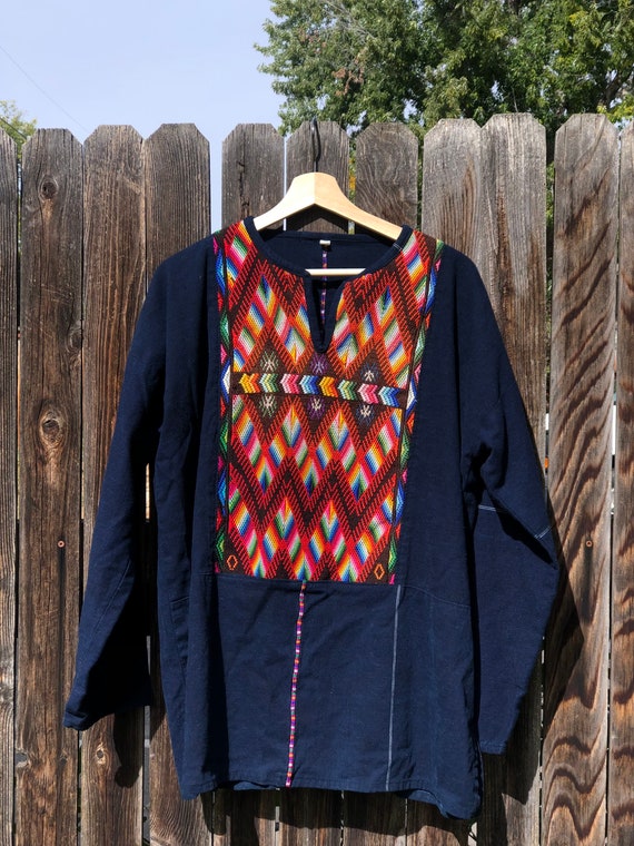 Beautiful colorful woven embroidered linen shirt,… - image 1