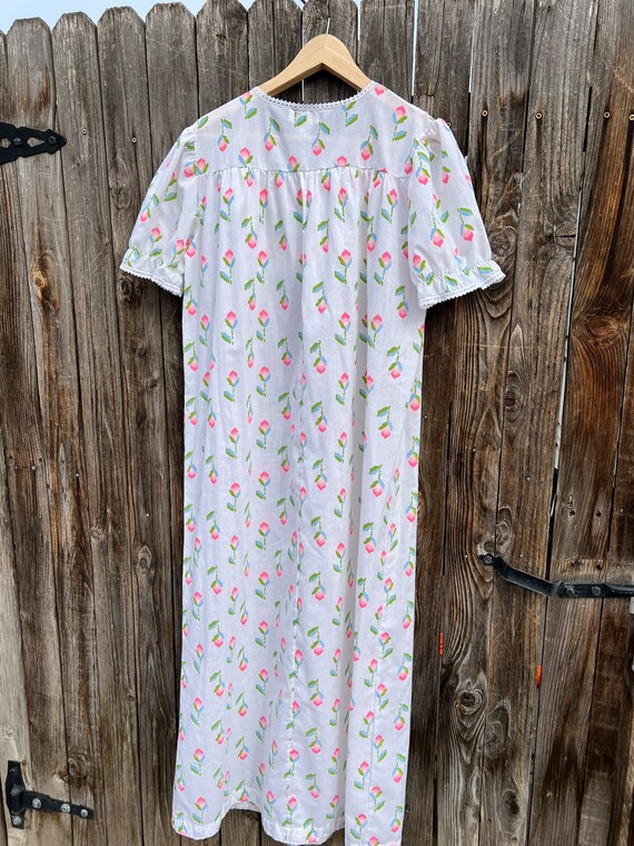 Vintage Floral Nightgown, Pink Floral Nightgown, … - image 7