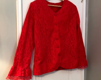 red lace jacket