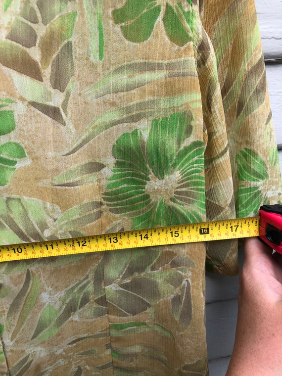 Tan & Green Vintage Hawaiian Shirt with beautiful… - image 7