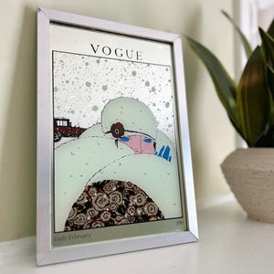 Vintage Vogue Advertising Mirror, Antique 1919 Vogue Mirror – Early February Cover – Art by Georges Lepape – Vintage Art Deco Fashion Deco