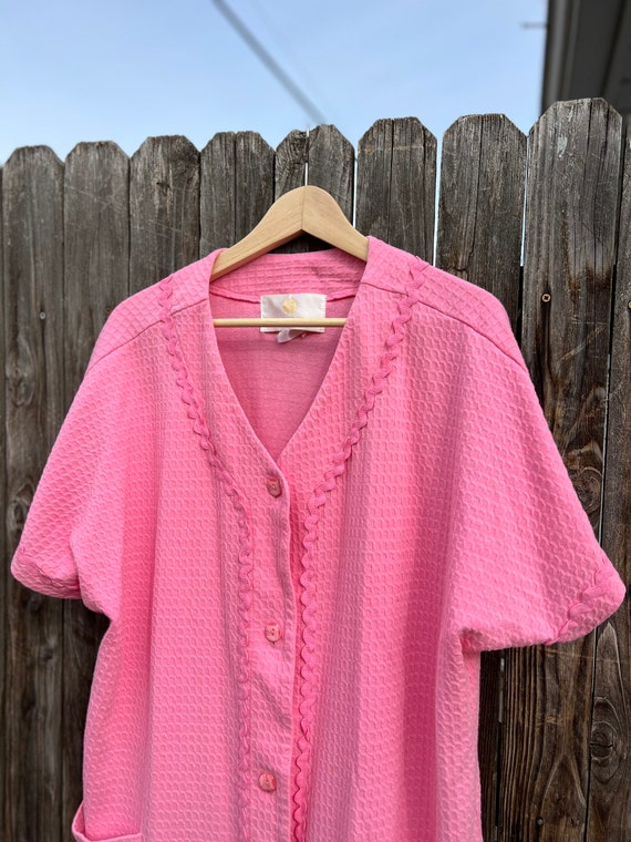 Pink Vintage Stan Herman Waffle Knit Nightgown, Pi