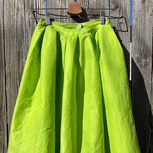 Vintage Neon Green Skirt (Size XS)