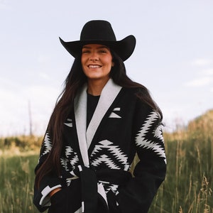 Los Ojos Wool Wrap Coat, made with a Pendleton® Wool Los Ojos blanket, Belted Coat, Wool Jacket