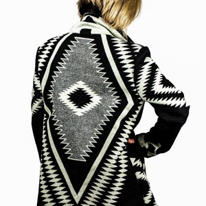 1 Sm Left - Sample - Los Ojos Wool Car Coat made with Pendleton® Wool Los Ojos blanket, Wool blanket coat