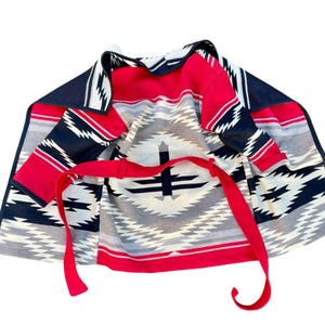 Venta de muestras - Talla M - Abrigo cruzado extragrande Water - Manta de lana Pendleton, chaqueta tipo manta con cinturón, Hecho en EE. UU. imagen 14