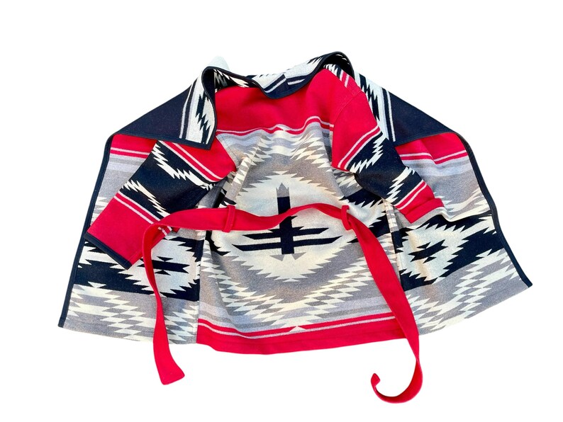 Venta de muestras - Talla M - Abrigo cruzado extragrande Water - Manta de lana Pendleton, chaqueta tipo manta con cinturón, Hecho en EE. UU. imagen 14