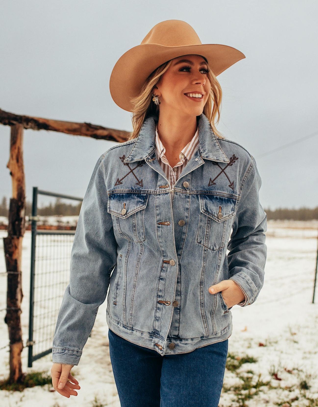 Embroidered Urban Cowgirl Denim Jacket - Western Jean Jacket - Etsy