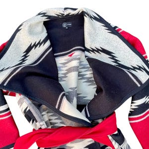 Venta de muestras - Talla M - Abrigo cruzado extragrande Water - Manta de lana Pendleton, chaqueta tipo manta con cinturón, Hecho en EE. UU. imagen 17