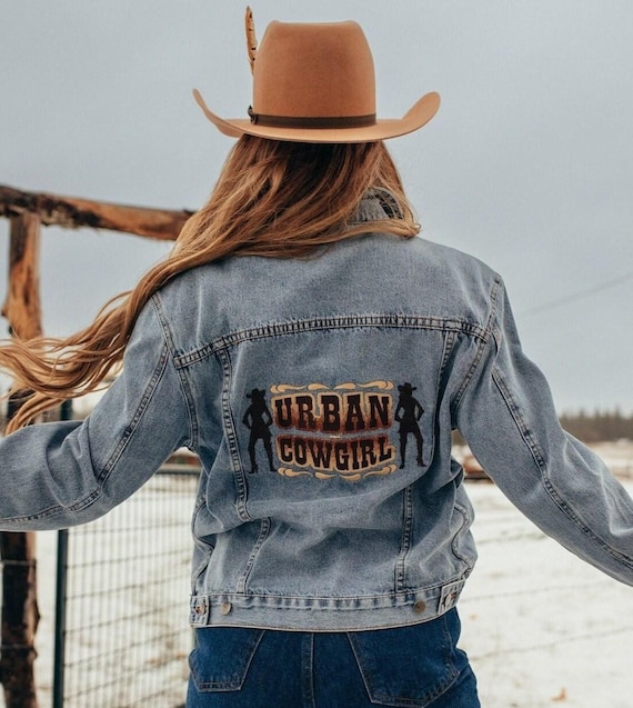 Embroidered Urban Cowgirl Denim Jacket - Western Jean Jacket - Etsy