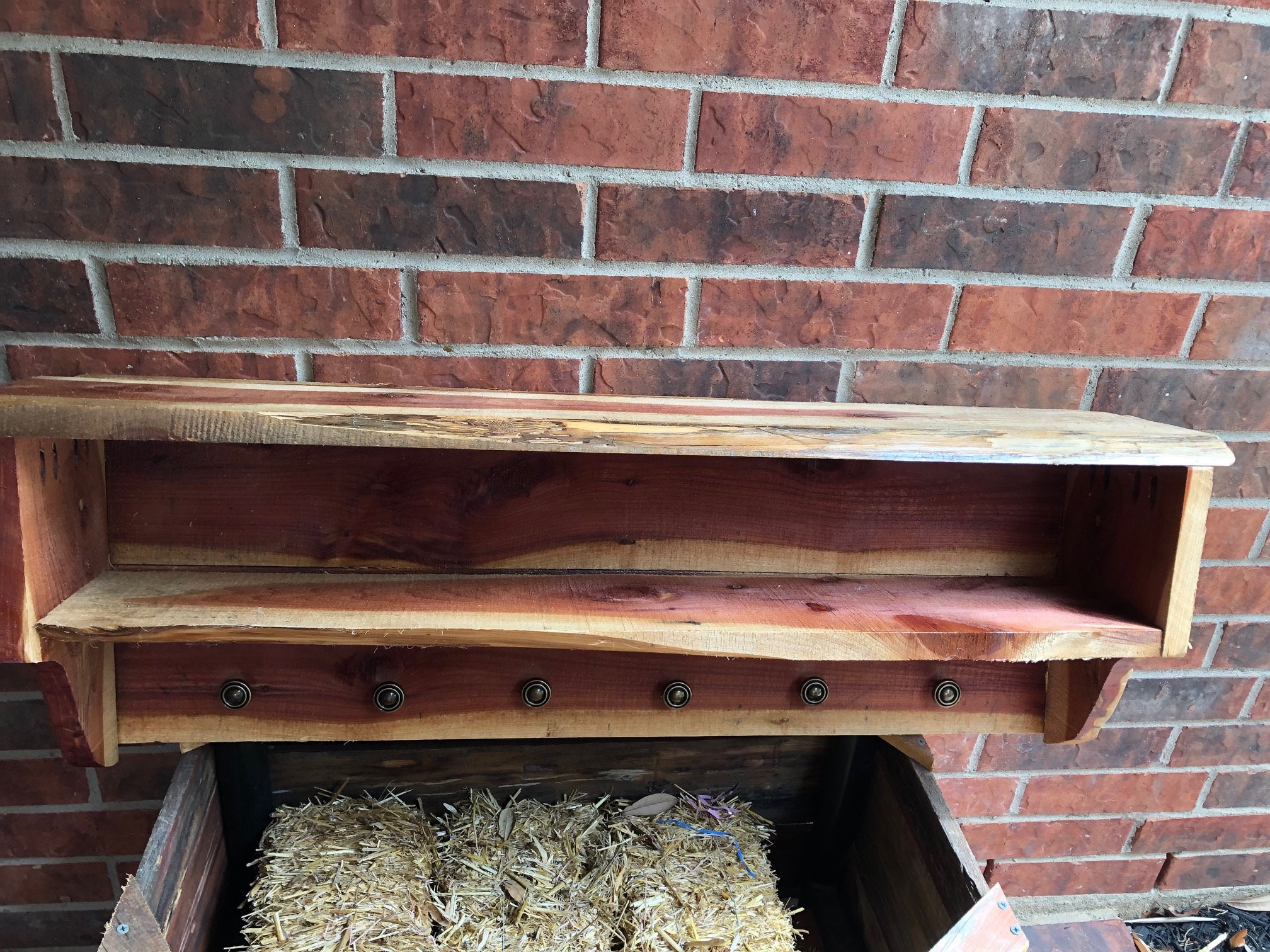 Cedar Shelf. With 6 hooks Etsy