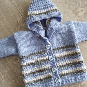 Knitting instructions for a baby hooded jacket size 56/62!