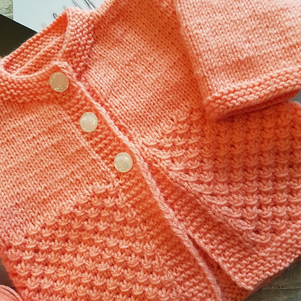 Strickanleitung Babygarnitur Jacke, Mütze, Socken Größe 56/62