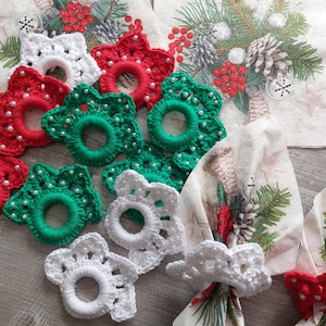 Crochet pattern for a napkin ring with beads for the Advent and Christmas season - German only PDF