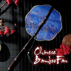 Abanico de bambú clásico (mango de plástico), abanico chino, antiguo hecho a mano, accesorio para fiestas de baile, regalo para ella, manualidades para decoración del hogar.