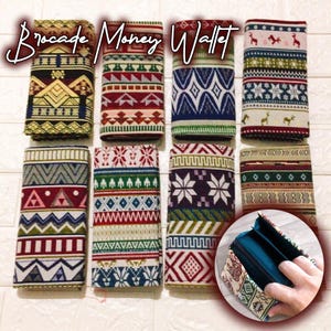 Brocade Money Wallet Handmade, Handheld Wallet, Women Wallet, Embroidered Purse, Embroidery Wallet, Card Wallet.