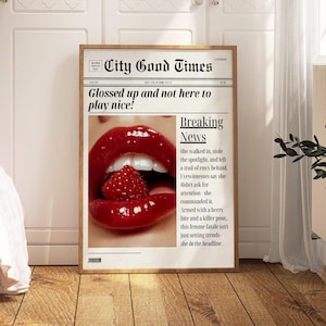 Newspaper Poster Newspaper Print Girly Wall Art Trendy Wall Art Retro Wall Art Trendy Poster, Quote Wall Art Coquette Posters Dorm Decor