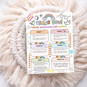 Flyer de la semaine d'appréciation des enseignants modifiable : imprimable pour l'école, modèle sur toile (téléchargement numérique)