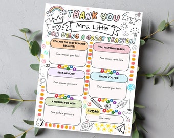 Teacher Appreciation Coloring Page: Thank You Gift (Digital Download)