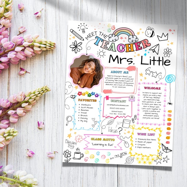 Meet The Teacher Template, Back To School Flyer, Teacher Introduction, Meet The Teacher Letter, Classroom Newsletter, Teacher Resource