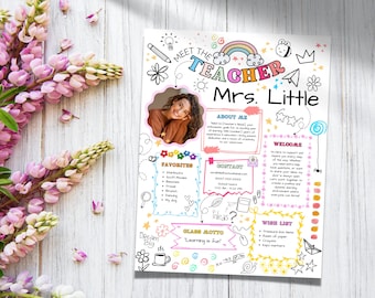 Meet The Teacher Template, Back To School Flyer, Teacher Introduction, Meet The Teacher Letter, Classroom Newsletter, Teacher Resource