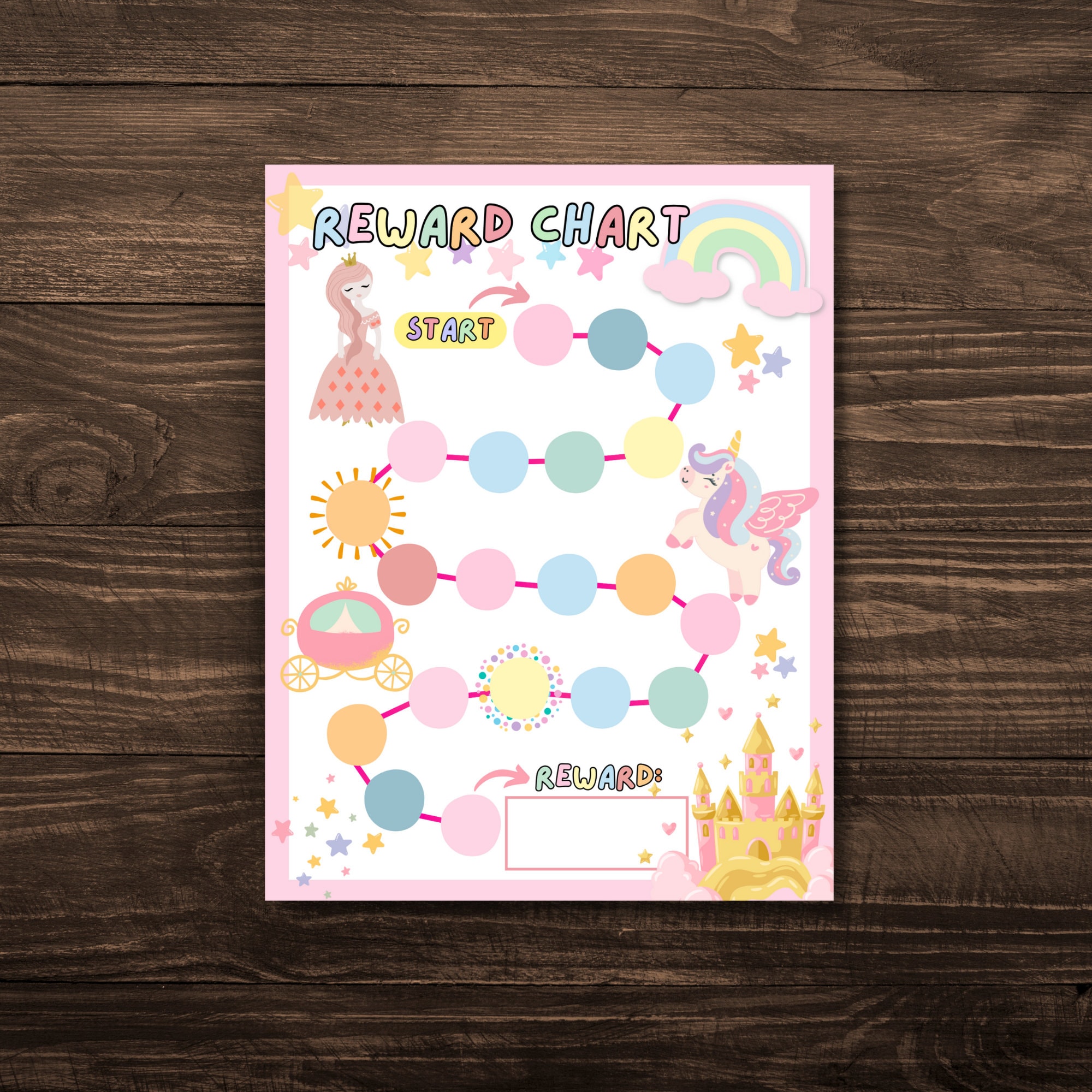 Girls Reward Chart, Princess Reward Chart, Kids Routine Chart, Toddler ...