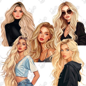 Fashion Girl Clipart, Woman Clipart, Fashion Girl PNG, Girl Clip Art, Girl Illustration, Blonde Girl Clipart, Girls Clipart, Woman PNG