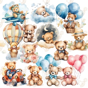 Teddy Bear Clipart, Teddy Bear And Balloons Clip Art, Teddy Bears With Bow Clip Art, Teddy Bear Balloon Clip Art PNG, Baby Shower Clipart