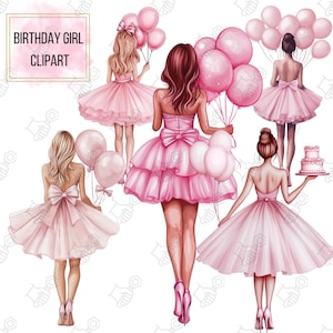 Clipart ragazza di compleanno, PNG ragazza di compleanno, Clipart ragazza festa, Clipart ragazza alla moda, PNG ragazza alla moda Clipart compleanno Clipart festa di compleanno