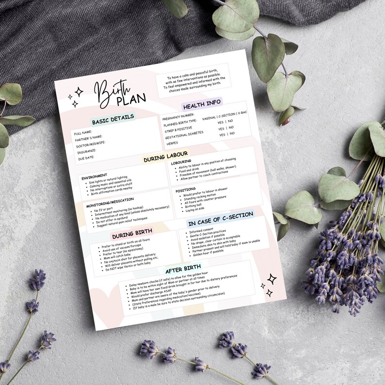 editable-birth-plan-template-canva-birth-plan-checklist-template