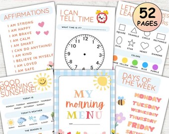 Preschool Morning Menu Printable Homeschool Preschool Worksheets Homeschool Menu Alphabet Printable Homeschool Resources Preschool Printable