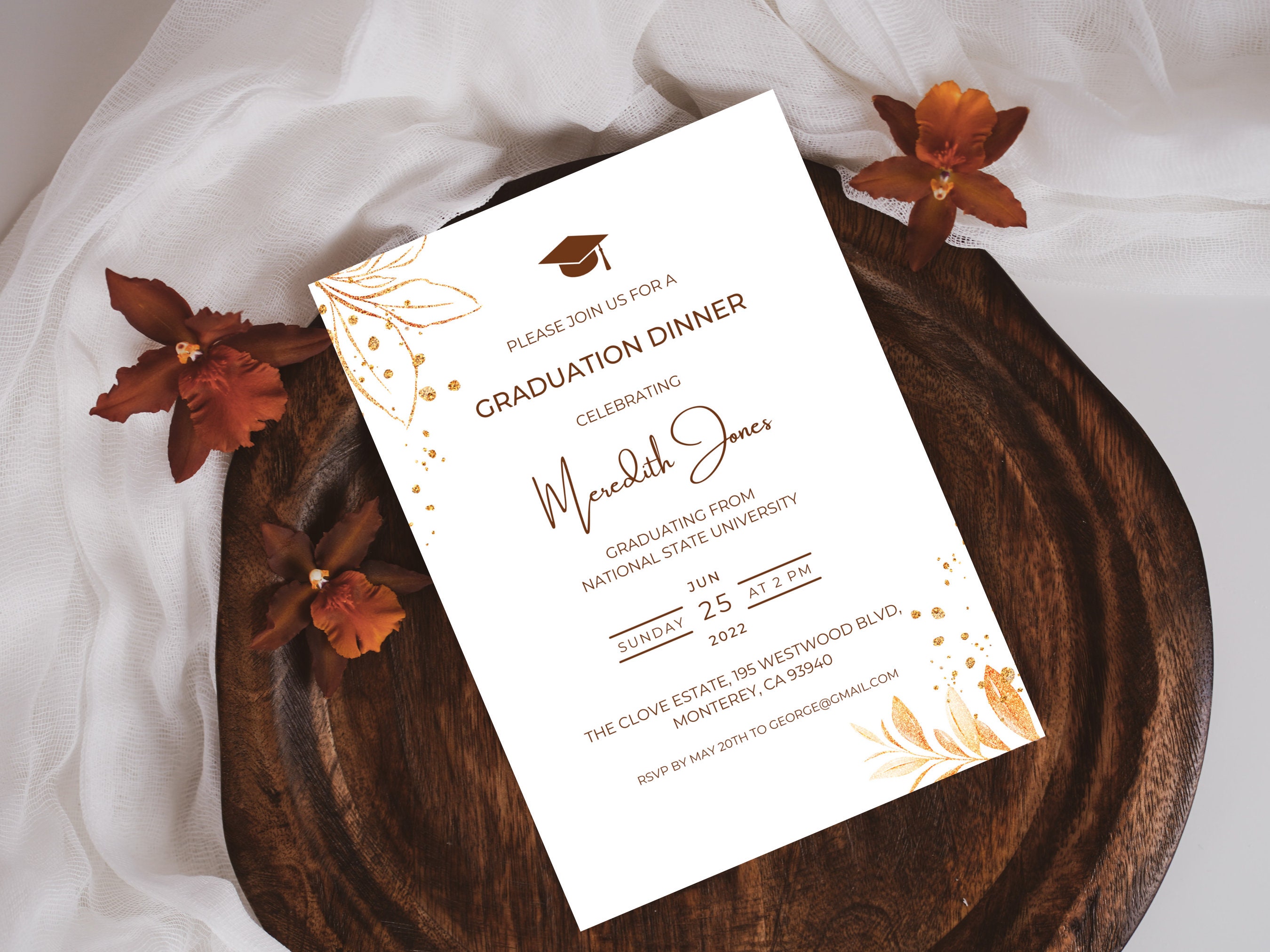 Graduation Dinner Invitation Template, Printable Graduation Dinner