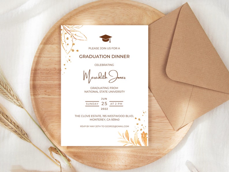 Graduation Dinner Invitation Template, Printable Graduation Dinner Graduation Dinner Invitation Template, Printable Graduation Dinner
