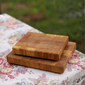 Cutting Board Wood Butcher Block Oak End Grain Wood Chopping Board Kitchen Desk Board End Grain Chopping Block Handcrafted Gift Oak Block