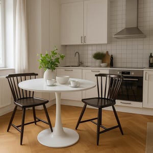 Silla Windsor de madera maciza, moderna silla de comedor de estilo rústico para cocina, regalo para nuevos propietarios, sillas de comedor pintadas de haya, decoración de cocina.
