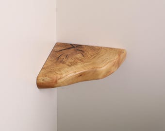 Corner Shelf Oak Floating Wall Wooden Shelves Live Edge Small Space Storage