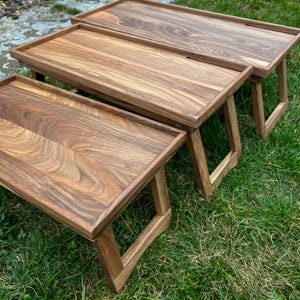 Laptop Desk Outdoor Laptop Tray Walnut Bed Tray Lap Desk Foldable Home Decor Furniture Walnut Wood Gift for Mom Furniture and Decor